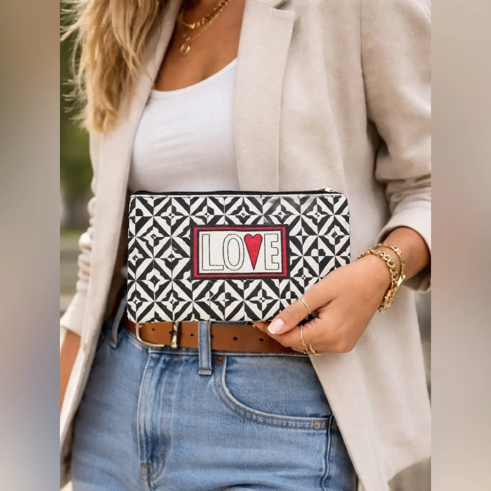 ✨ Brighton “LOVE” Canvas Zip Pouch / Cosmetic Case ✨